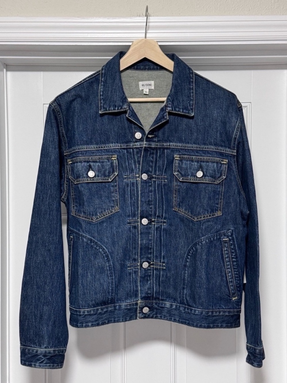 NWT RE/DONE 1 Year Wear Vintage Blue Classic Denim Jacket Mens XL $450 - Picture 6 of 16